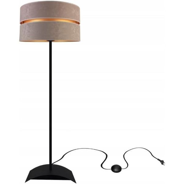 Lampada Da Terra Soggiorno Grigio-Oro Lampada Da Terra Design Moderno E27 Della Serie N340 (N340-P-GRGR)-image