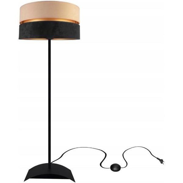 Lampada Da Terra Soggiorno Beige-Nero-Oro Lampada Da Terra Design Moderno E27 Della Serie N340 (N340-P-BS)-image