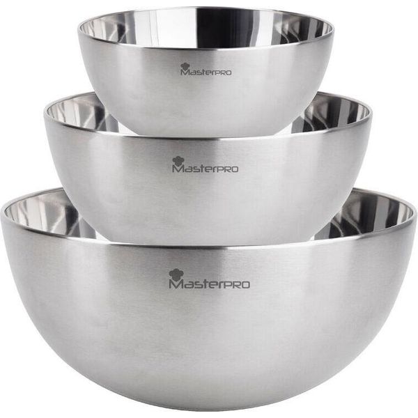 Ciotola Per Impastare Masterpro Foodies In Acciaio Inox Ø 19 Cm Ø 25 Cm Ø 17 Cm-image