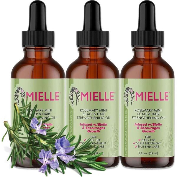Olio Di Rosmarino Per Capelli Olio Per La Cura Dei Capelli Crescita Del Cuoio Capelluto Di Mielle, 3X 59Ml-image