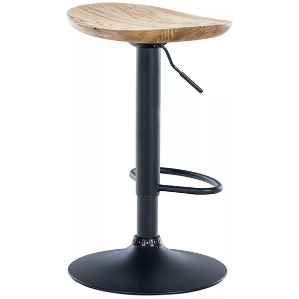 In And Outdoormatch Sgabello Da Bar Valentin - Legno - Altezza Seduta 56-80 Cm - Set Di 1 - Senza Schienale - Regolabile In Altezza - Cucina E Bar - Sgabelli Da Bar Ergonomici-image