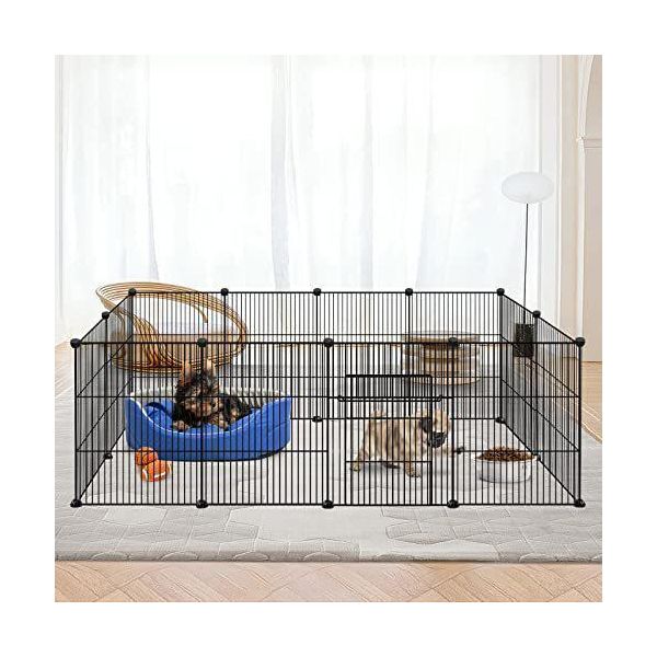 Jnglgo Recinto Da Esterno In Rete Per Conigli, Gabbia Per Porcellini D'india, Gabbia Per Piccoli Animali Con Porta, Recinto Per Cuccioli Recinto Per Piccoli Animali Da Esterno E Interno, 35 X 35 Cm/Pannello, Confezione Da 12-image