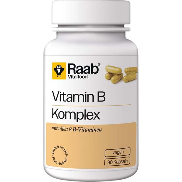 Raab Vitalfood Complesso Vitaminico B | 90 Capsule | Con Tutte Le 8 Vitamine Del Gruppo B | Vegano-image