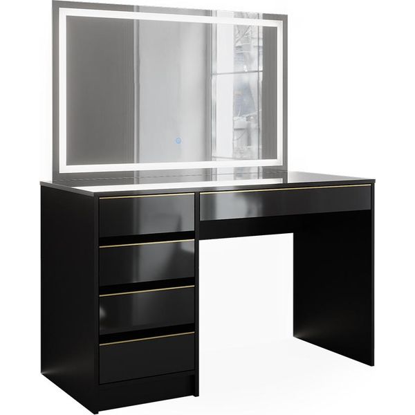 Vicco Tavolo Da Toilette Sherry, 120 Cm Con Specchio A Led, Nero-image