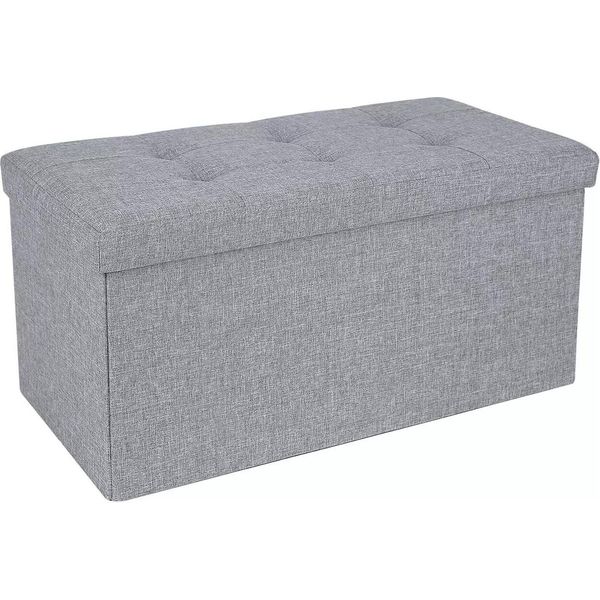 In And Outdoorsgabello Con Contenitore Angel - Pouf Con Contenitore - Sgabello Con Contenitore - Scatola Per Sedersi Con Coperchio - 76X38X38Cm-image