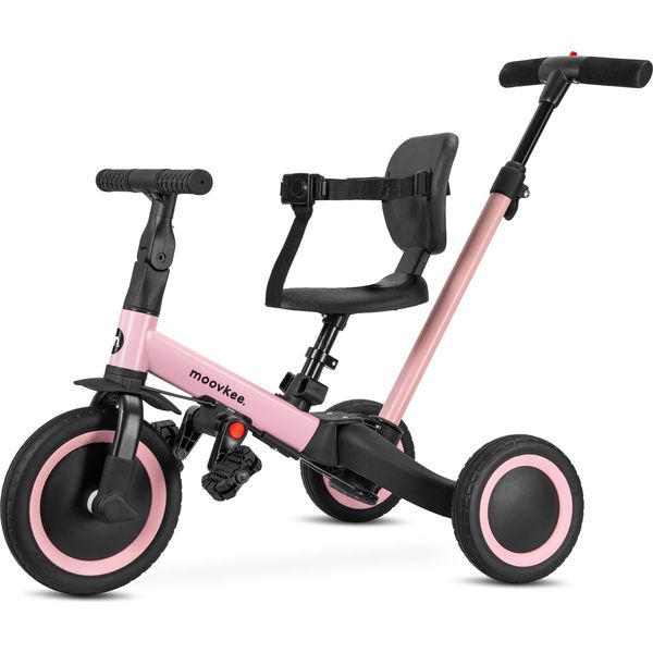 Balance Bike Per Bambini 6In1 - Triciclo Con Barra Da 1 Anno - Moovkee. - Rosa-image