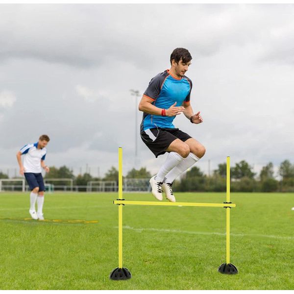 Va-Cerulean Set Griglia Agilità Set Pali Da Salto Set Pali Da Ostacolo Aiuto All'addestramento Per Corsi Di Ostacoli E Salto, Pali Da Addestramento Per L'addestramento Condizionale (Giallo)-image