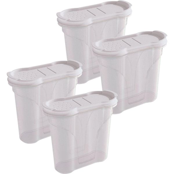 Novaliv Saliera 4 Pezzi Contenitore Perda Spolvero 300 Ml Dimensioni (Lxlxh): 11 X 5 X 11 Cm Barattoli Per Spezie Con Coperchioe Pepe Paprika Speziere Piccolo Spezie Fine-image