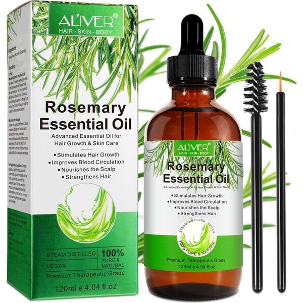 Olio Di Rosmarino Olio Essenziale Per La Crescita Dei Capelli Cura Della Pelle Organico Vegan 120Ml-image