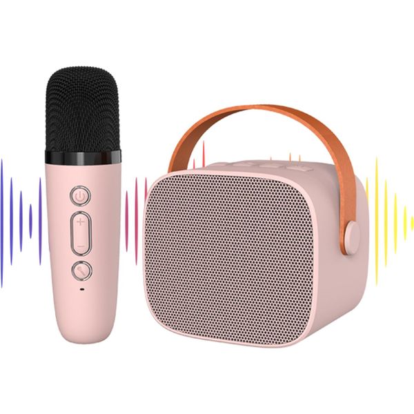 Altoparlante Portatile P2, Altoparlante Wireless, Altoparlante Karaoke, Altoparlante Per Esterni, Bluetooth 5.0, Microfono Singolo, Rosa-image