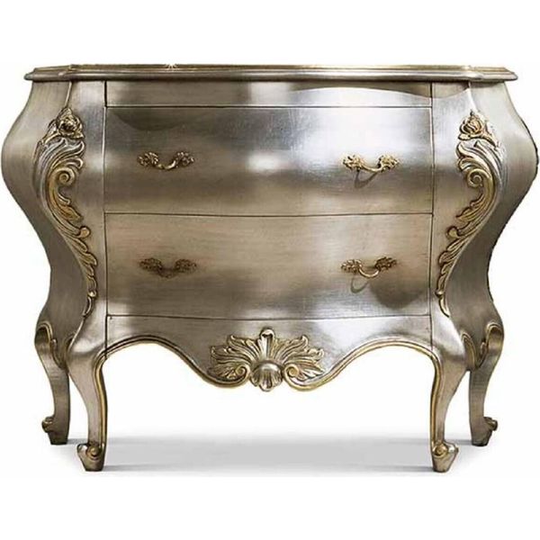 Casa Padrino Cassettiera Barocca Argento/Oro 127,5 Cm - Italy-image