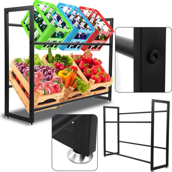 Portacasse Per Bevande Portacasse Per 6 Casse Dispensa Da Cucina Garag Nero 105X32X85Cm-image