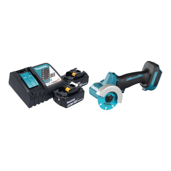Smerigliatrice Angolare A Batteria Makita Dmc 300 Rt 18 V 76 Mm Brushless + 2X Batteria 5,0 Ah + Caricabatterie-image