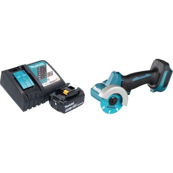 Smerigliatrice Angolare A Batteria Makita Dmc 300 RF1 18 V 76 Mm Brushless + 1X Batteria Ricaricabile 3,0 Ah + Caricabatterie-image