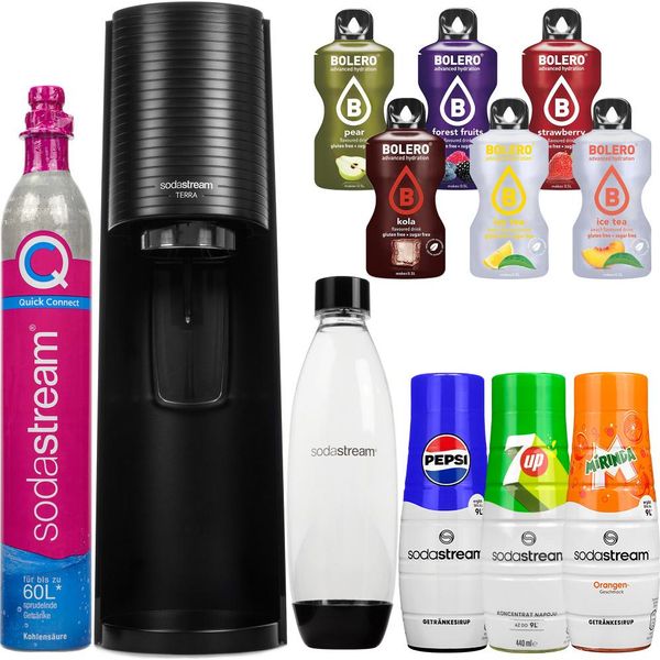 Sodastream Spumantizzatore Terra Black Set Con Bottiglia Di Sciroppo Bolero-image