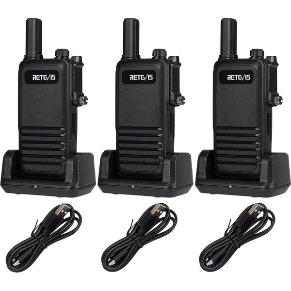 Retevis RB647 Radio PMR446, Walkie Talkie Impermeabile, 16 Canali, Radio Professionale, 1000 Mah, Vox, Per Scuola, Sicurezza 3 Pezzi-image