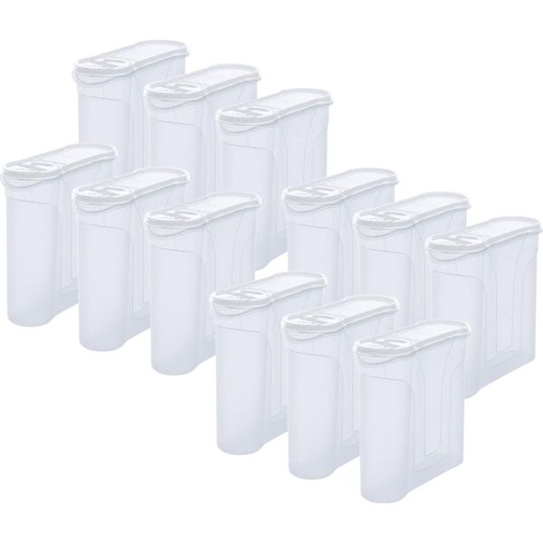 Novaliv Barattoli Sfusi Set Di 12 Barattoli Per Spolverare 2,4 Litri - Dimensioni (Lxlxh): 22 X 21 X 8,5 Cm - Barattolo Con Coperchio 2L Per Muesli Farina Zucchero Barattoli Cucina Organizer Cibo Scatola Preparazione Pasti-image