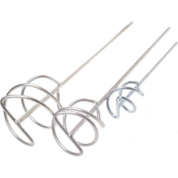 Aqbau® Set Di 3 Pezzi Agitatore Per Malta Asta Di Agitazione Cesto Di Agitazione Miscelatore Per Malta Paletta Di Agitazione Zincata-image