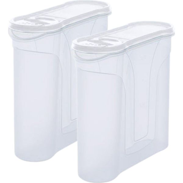 Novaliv Barattoli Sfusi Set Di 2 Barattoli Per Spolverare Da 4 Litri - Dimensioni (Lxlxh): 25,5 X 25,5 X 10 Cm - Barattolo Con Coperchio Da 4L Per Muesli Farina Zucchero Barattoli Cucina Organizer Food Box Meal Prep Box-image
