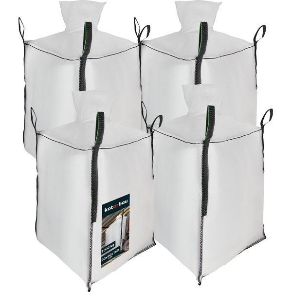 Kotarbau® 4 Pezzi Sacchi Grandi 90X90X160Cm Sacco Per Rifiuti Da Giardino Grembiule Stabile E Imbuto Di Uscita 1000Kg Pp Sacco Per Rifiuti Da Giardino Sacchi Per Rifiuti Da Giardino Sacchi Per Rifiuti Da Giardino Sacchi Per Macerie Sacchi Per Rifiuti Da Costruzione Accessori Da Giardino-image