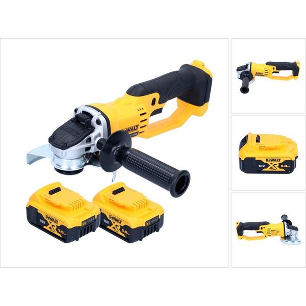 Smerigliatrice Angolare A Batteria Dewalt Dcg 412 18 V 125 Mm + 2X Batteria 5,0 Ah - Senza Caricabatterie-image