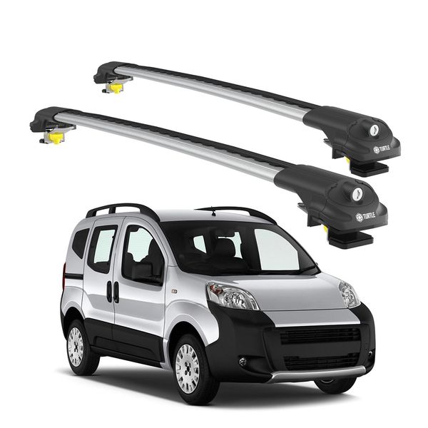 Turtle Portapacchi AIR-1 Citroen Nemo All 2008 - 2024 Barre Rialzate , Argento-image