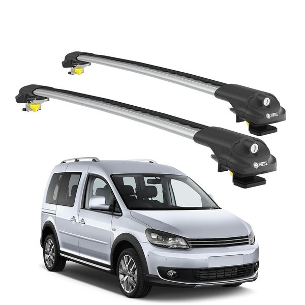 Turtle Portapacchi AIR-1 Volkswagen Caddy Cross Sport 2003 - 2019 , Argento-image