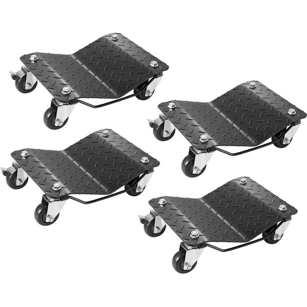 Vevor Carrello Portagomme Portatile 4 Pezzi Capacità Di Carico 3000 Kg Carrello Di Emergenza Per Veicoli Elettrici Carrello Portagomme A 4 Ruote Robusto Carrello Mobile, Carrello In Acciaio Portagomme, Adatto Per Auto, Moto Pickup Ecc.-image