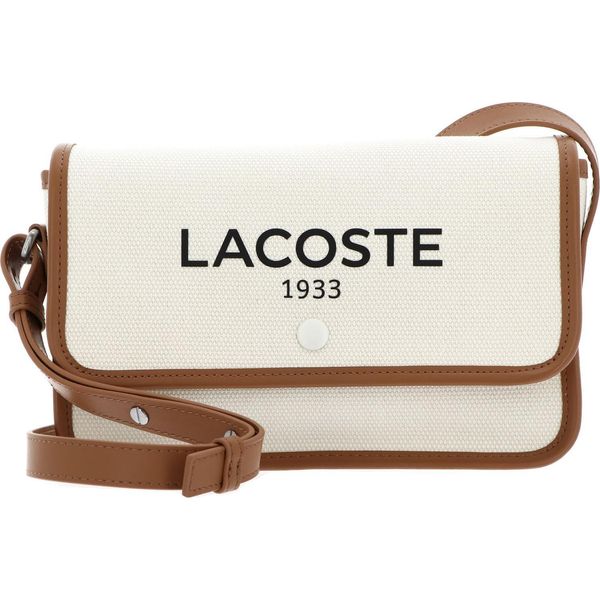 Lacoste Borsa A Tracolla Heritage Canvas Flap Crossover Bag Natural Tan Avorio-image