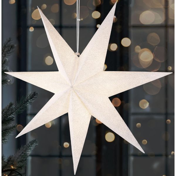 Brubaker Stella Di Natale Da 60 Cm Per Interni - Stella Dell'avvento A Led Da Appendere - Stella Luminosa Da Appendere, Bianca-image