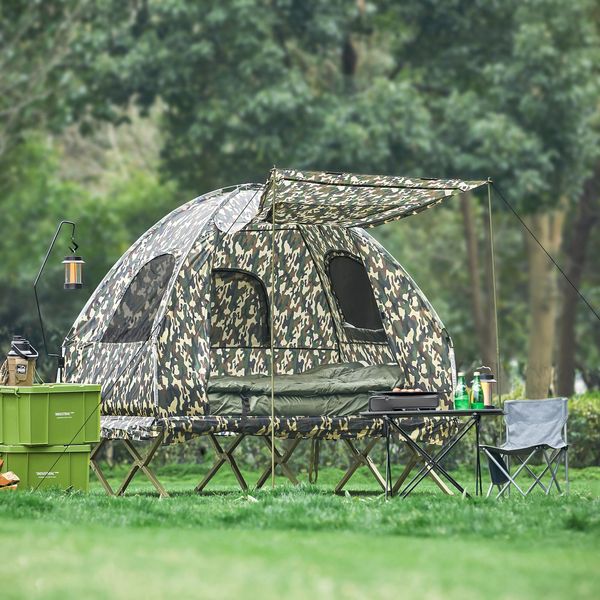Sobuy Tenda Da Campeggio Con Sacco A Pelo Tenda 2 Persone Tenda 4In1 Tenda Con Divano Da Campeggio Colore Mimetico OGS61-L-TN-image