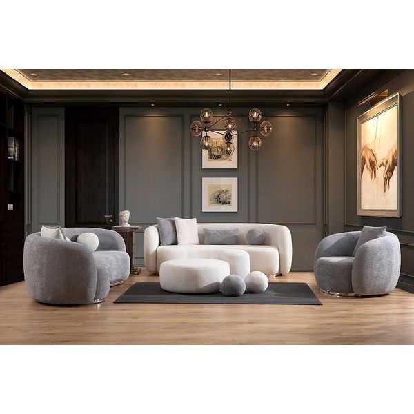 Sofagarnitur 4 3 1 Sitzer Wohnzimmer Komplett Set Di Divani Set Moderno Hocker Jvmoebel-image