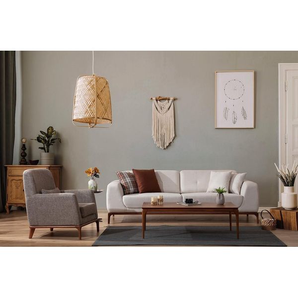Luxus Weiß Weiß Sofagarnitur Divano 3 Sitzer Sessel Moderno Set Jvmoebel-image