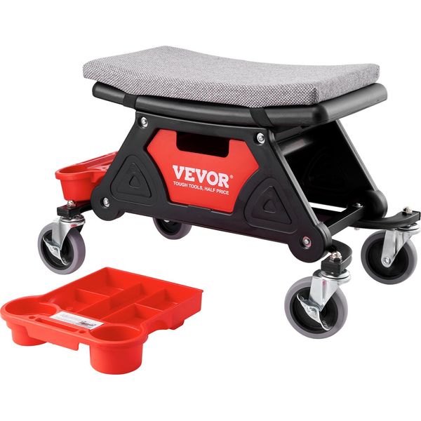 Vevor Sgabello Per Officina Sgabello Rotante 640 X 335 X 390 Mm, 136 Kg Di Portata Sgabello Per Officina Sgabello Per Garage, Sgabello Per Officina Sgabello Per Sedia Incl. Scatola Di Immagazzinaggio E Pallet, Mobile-image