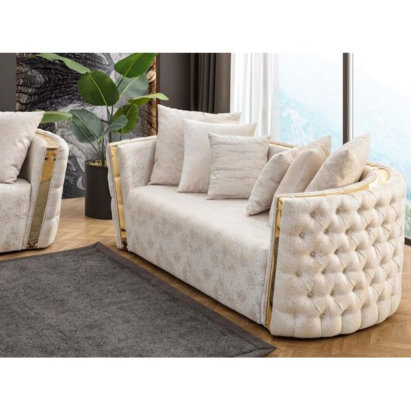 Divani Imbottiti Bianchi Chesterfield Di Design 2X Divani Da Salotto-image