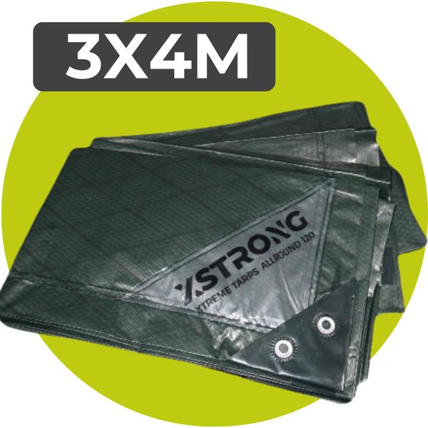 Xstrong Allround 120 - Telone - 3 X 4 - Verde - Occhielli Robusti - Telone A 3 Strati A Strati Incrociati-image