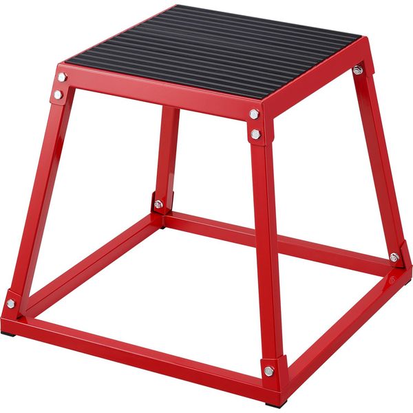 Vevor Box Per Salto Pliometrico, Plyo Box Da 458 Mm, Piattaforma Pliometrica Plyo Box Rossa, Box Step-Up Antiscivolo Per Allenamento A Casa, Allenamento Della Forza Condizionante, Allenamento Dei Glutei E Delle Cosce-image