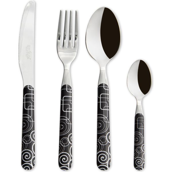 Set Di Posate Excelsa 16 Pezzi Magic Black Acciaio Nero-image