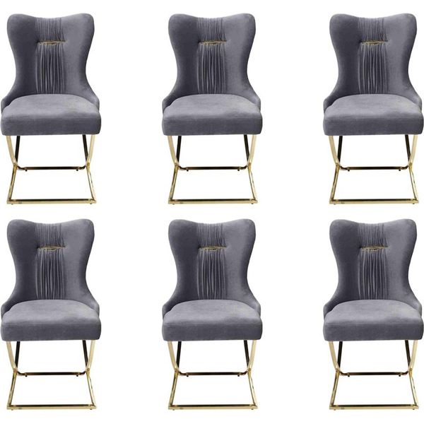 Elegante Sala Da Pranzo 6X Sedie Sedia Di Lusso Poltrona Grigia Mobili Soggiorno Jvmoebel-image