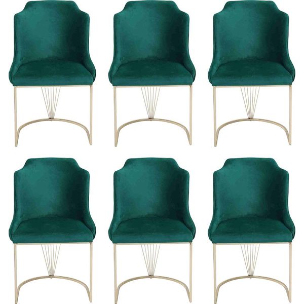 Sedia Da Pranzo Verde Di Design Di Lusso 6X Sedie Monoposto Sala Da Pranzo Moderna-image