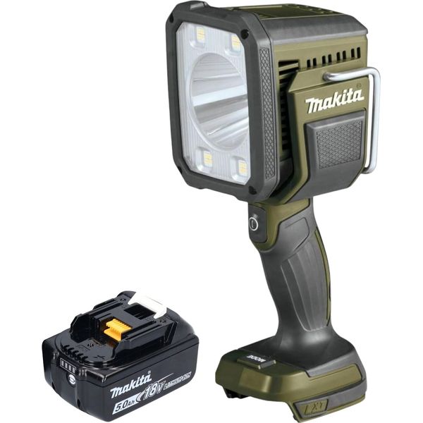 Makita Dml 812 T1 Lampada Portatile A Batteria 18 V 1250 Lm Led Verde Oliva Outdoor Adventure Edizione Speciale + 1X Batteria Ricaricabile 5,0 Ah - Senza Caricabatterie-image