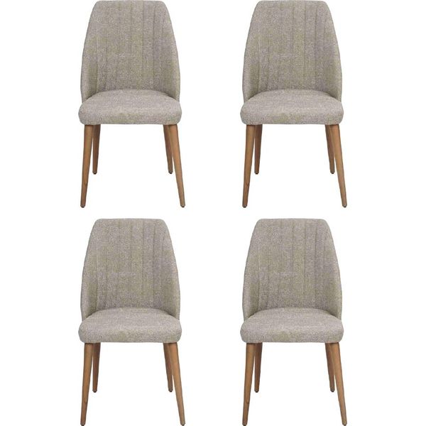 Sedia Moderna Grigia 4X Sedia Imbottita Sedia Di Lusso Poltrona Sala Da Pranzo Jvmoebel-image