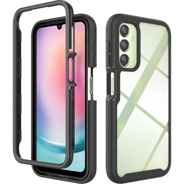 Custodia Galaxy A24 4G, Copertura Posteriore Trasparente Ibrida, Robusto Paraurti In Tpu, Custodia Antiurto Per Samsung Galaxy A24 4G Nero-image