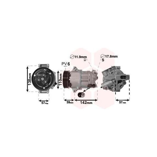 Van Wezel 0100K133 - Compressore Aria Condizionata Oe 50509535 Per Giulietta (940), Tipo-image