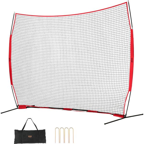 Vevor Rete Da Backstop Barricata, 393 X 140 X 275 Cm Rete Barriera Per Sport Con La Palla, Attrezzatura Da Allenamento Portatile Con Borsa Per Il Trasporto, Schermo Protettivo Per Gli Allenamenti Di Baseball, Softball, Lacrosse, Calcio E Hockey-image