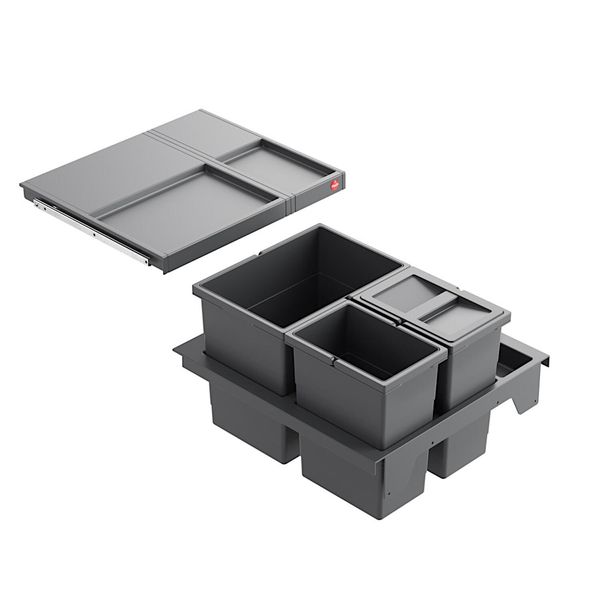 Hailo Separato-K 500 Contenitore Rifiuti 2X8+18L Per Mobile 50Cm Grigio Scuro-image