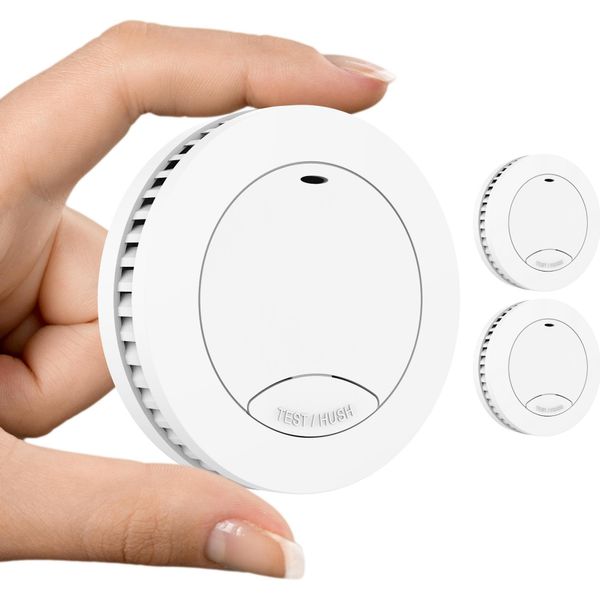Aroha Pro Safety Mini Rilevatore Di Fumo Sleep Line - Batteria Da 10 Anni - Sensore Fumo - Allarme Anticendio - 2 Pezzi-image