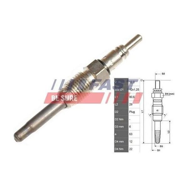 Fast FT82725 - Candeletta Oe 60657138 Per 145 (930), 146 (930), 147 (937), 156 (932), 166 (936), Brava, Bravo, Marea, Multipla, Punto-image