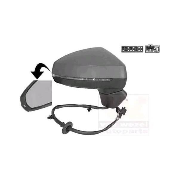 Specchietto Retrovisore Esterno Destro Van Wezel 0337808 Convesso Riscaldato Per Audi A3 Berlina (8VS, 8VM)-image
