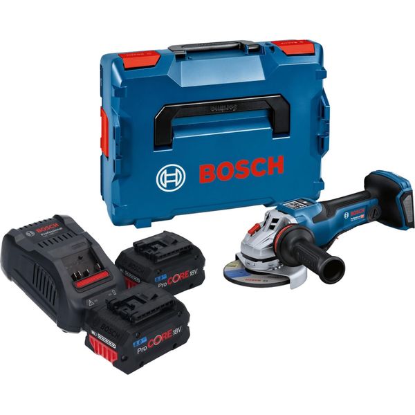 Bosch Gws 18V-15 Psc Smerigliatrice Angolare Professionale A Batteria 18 V 125 Mm Biturbo Brushless + 2X Batteria Procore 8,0 Ah + Caricatore + L-Boxx-image